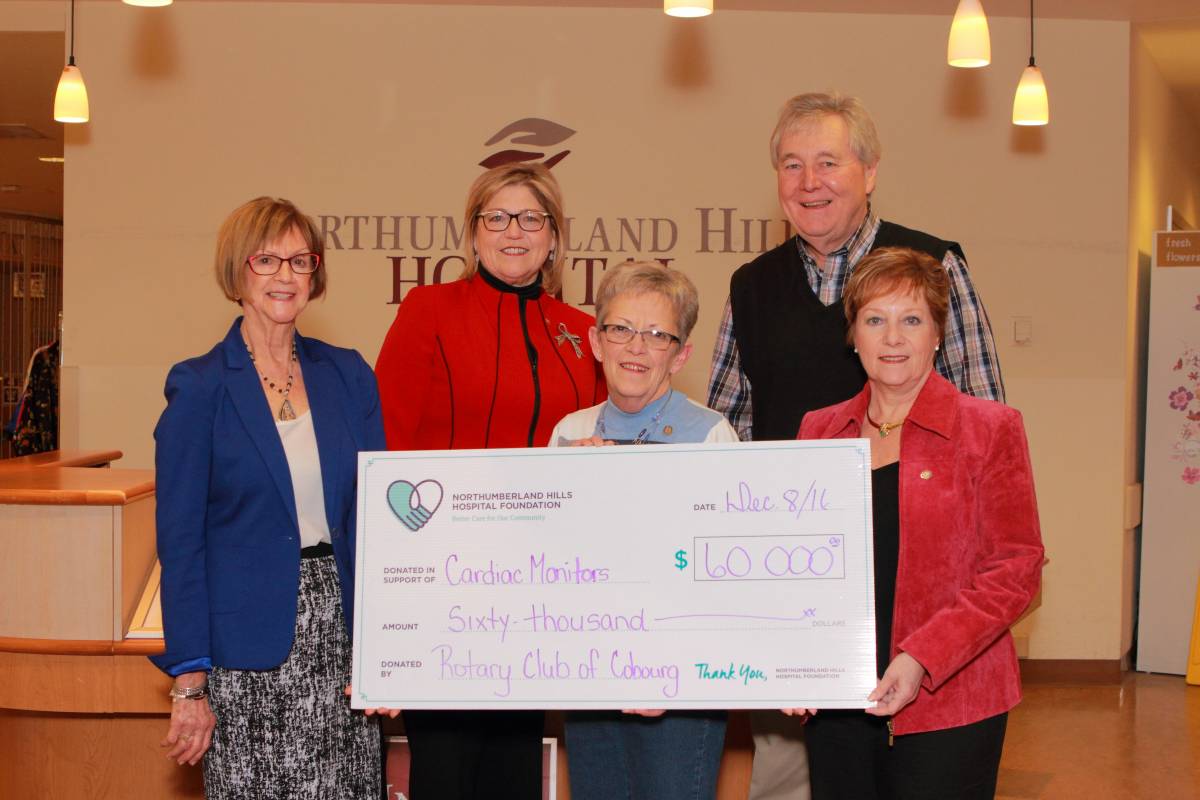 Rotary Club of Cobourg’s Financial Commitment to NHH