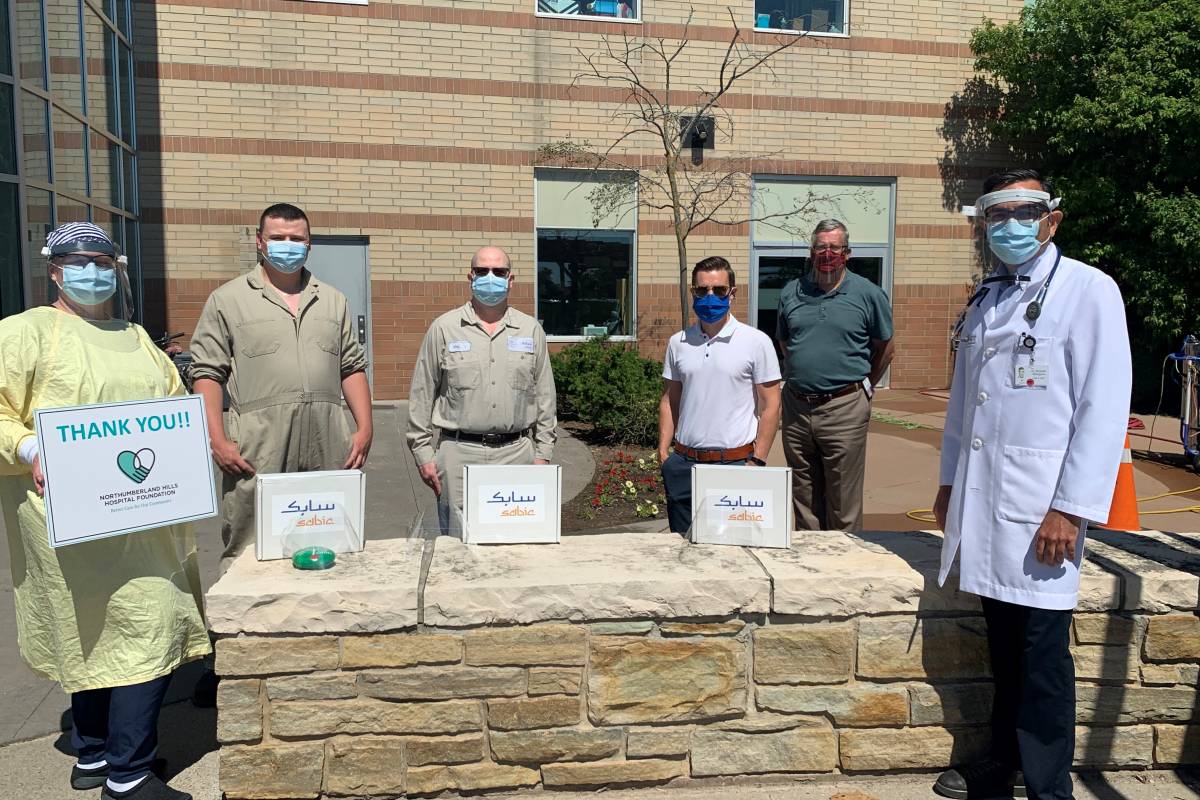 SABIC Donates Face Shields to Northumberland Hills Hospital